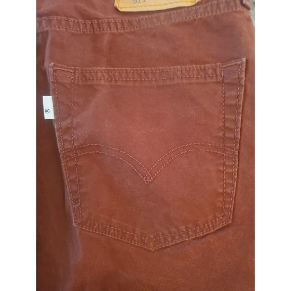 Levi's 511 Slim Fit Men's Pants 33x30 Terracotta Burnt Orange Rust Red Cotton - Picture 6 of 16